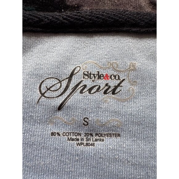 Style & Co Sport Floral Patterned Zip-Up Velour Jacket with High Collar & Gold Z - Picture 7 of 10